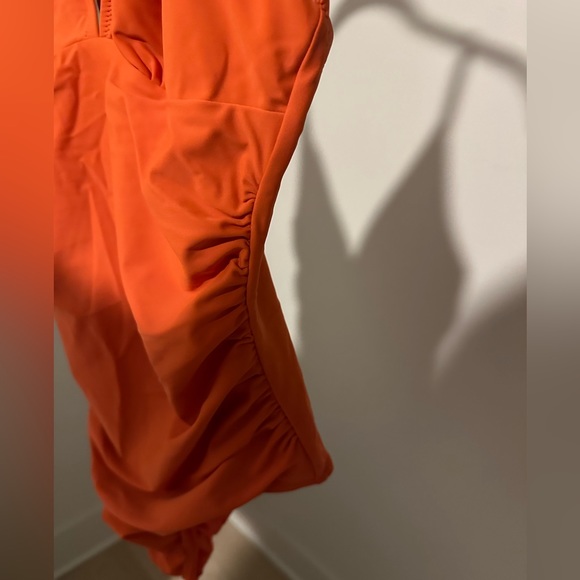 CUPSHE Bright Day Shirring One-Piece Swimsuit for Women - Orange - Size L - Picture 4 of 5